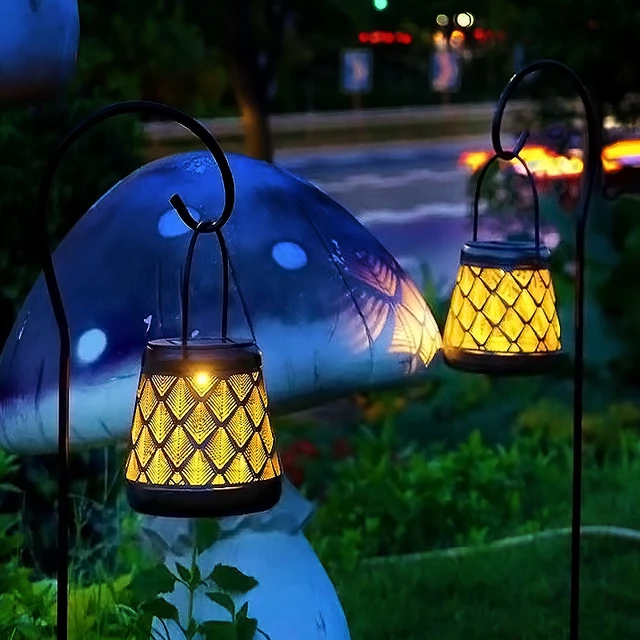Lanterne solari appese per esterni luci solari Noel Party decorazioni  natalizie illuminazione a LED per Patio giardino cortile portico e tavolo -  AliExpress