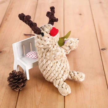 

Pet toys cotton rope hand-knitted elk dog molars pet supplies，Q114