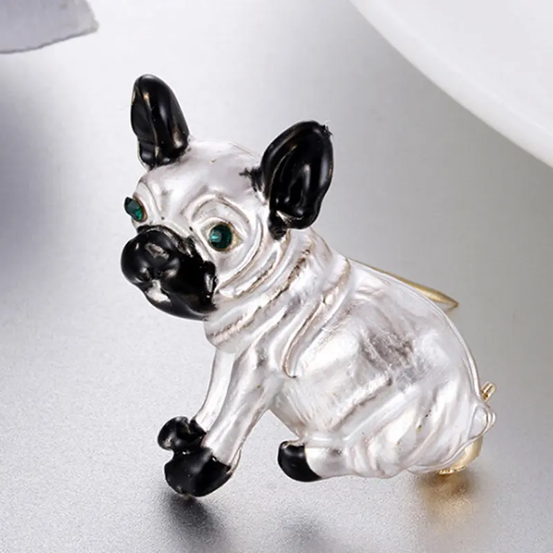 

Creative Popular New Alloy Enamel Pet Pug Dog Badge Pins Unisex Women Men Garment Jewelry Christmas Gifts