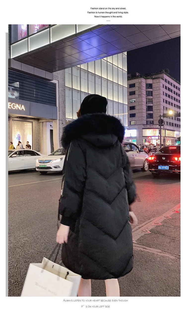 Зимнее плотное теплое пальто для женщин, белая большая куртка с натуральным мехом, пуховые пальто, парка, Женское пальто, длинное синее пуховое пальто, верхняя одежда