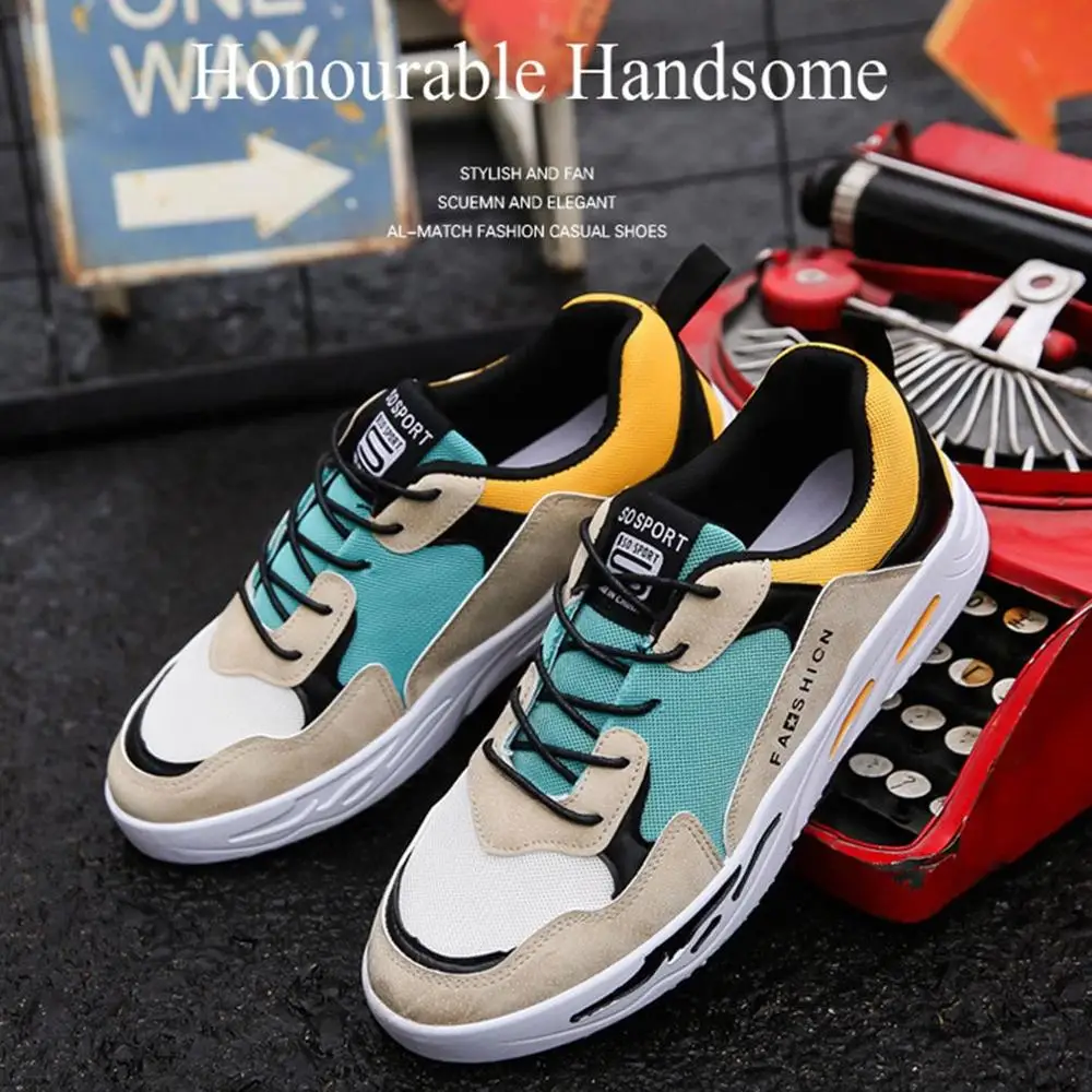 

Summer Mesh Breathable Men's Students Color Matching Skateboard Shoes Casual