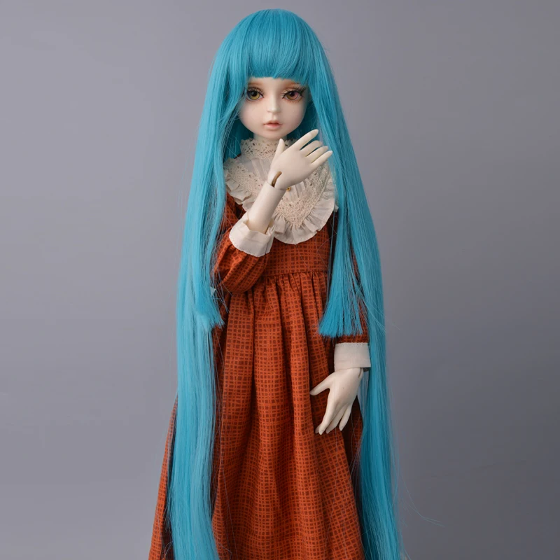 MUZIWIG DIY Doll Accessories 1/3 1/6 BJD Doll Hair Wig Long Straight Bangs Hair For Girl DIY BJD 1/3 SD Dolls Wigs Accessories long water wave none lace ginger orange high temperature wigs for women afro cosplay party daily synthetic hair wigs with bangs