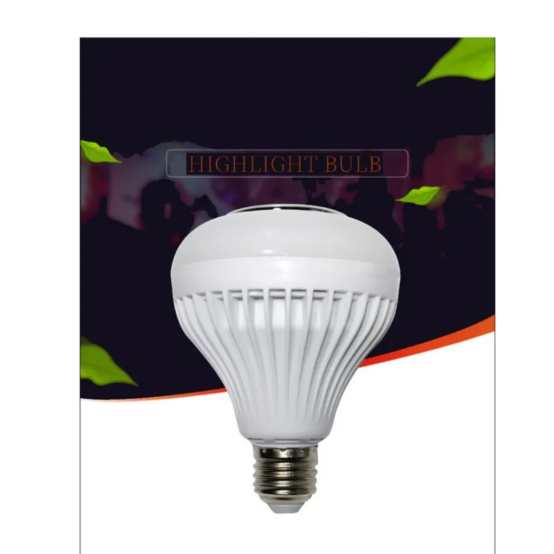 

12W RGB Bulb LED Lamp RGB 16 Colors Smart Led Light Music Player Audio Remote Control E27 LED Wireless Bluetooth Speaker