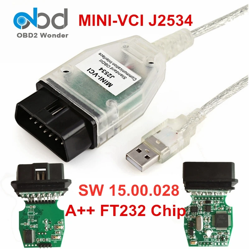 Диагностический кабель FTDI FT232RL мини VCI J2534 интерфейс связи OBDII для Toyota|tis techstream|vci