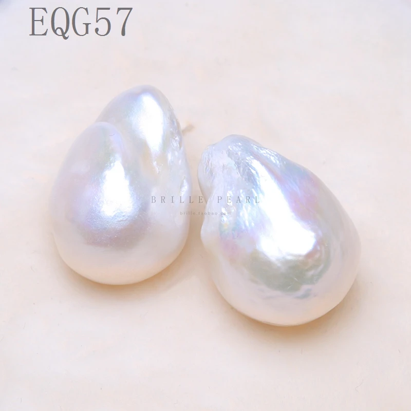 Skup Barokowy tylko nowy projekt ogromny rozmiar naturalne słodkowodne nieregularne perła kolczyki do uszu 925 sterling silver ucha stadniny gorąco w INS prezent EQG