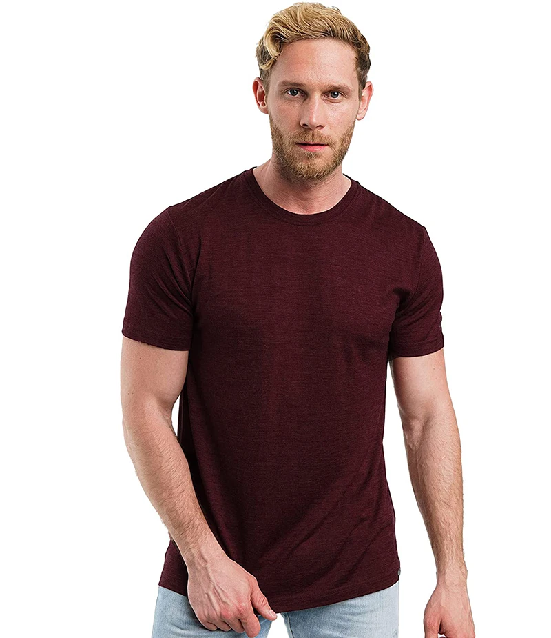 100% Superfine Merino Wool T Shirt Mens Base Layer Tee Merino Wool 180G Everyday Undershirt Wicking Breathable Anti-Odor 4