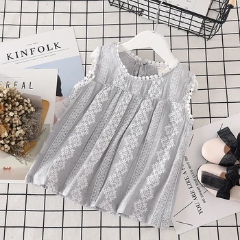 

newborn Baby Girls Blouse tops Casual Tee Shirts Cotton Floral Print Sleeveless Tops with Tassel Design Toddler Tops Clothes