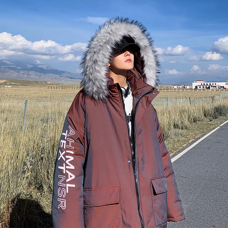 

Winter Coat for Men 2020 Fashion Trends Thick Cotton Padded Puffer Jacket Oversized High Street Style Fur Collar Hooded Coats
