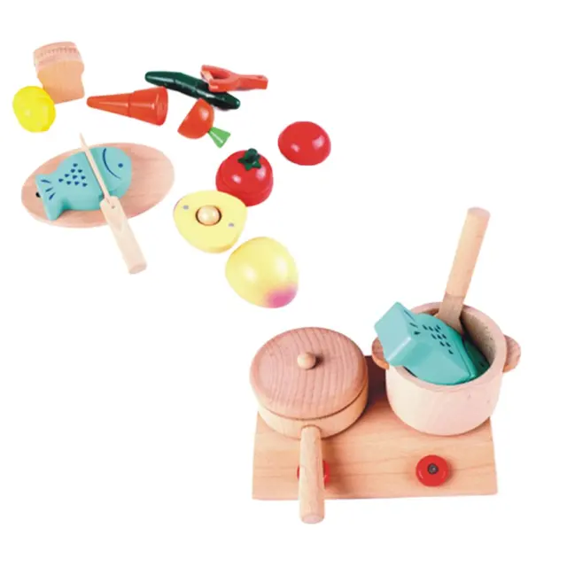  US $12.20  Wooden Simulation Toy Kitchen Gas Stove Toy Set Girl Play House Children Early Education Educationa
