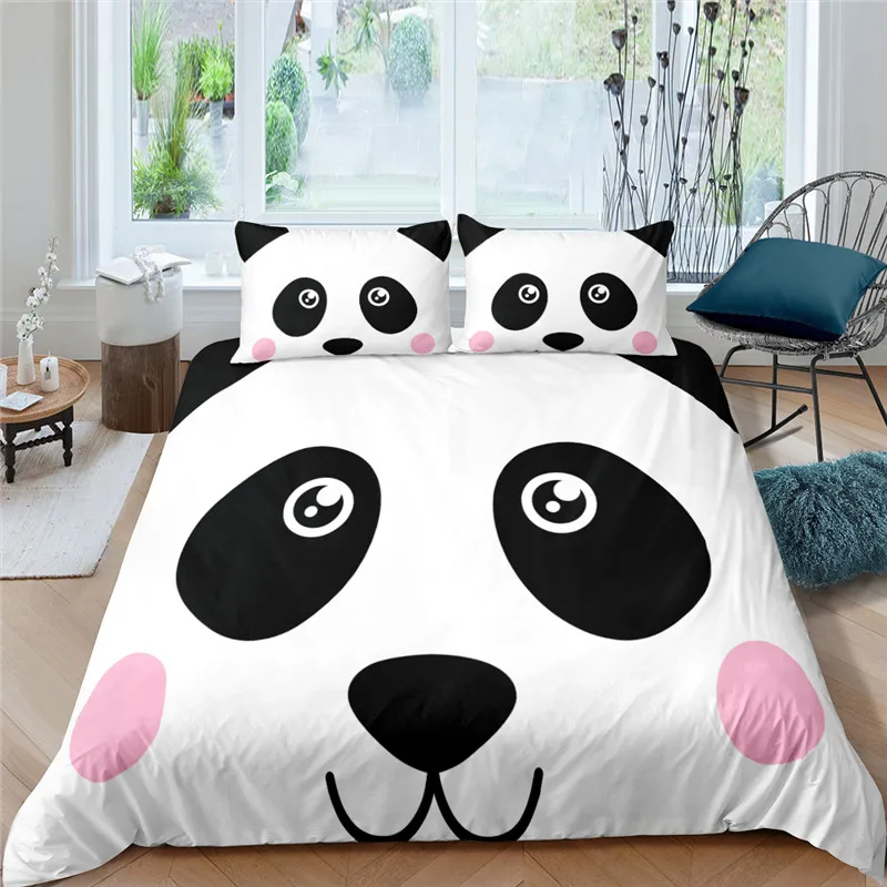 

Home Textiles Luxury 3D Cut Panda Print Duvet Cover Set 2/3 Pcs Pillowcase Kids Bedding Set AU/EU/UK/US Queen and King Size