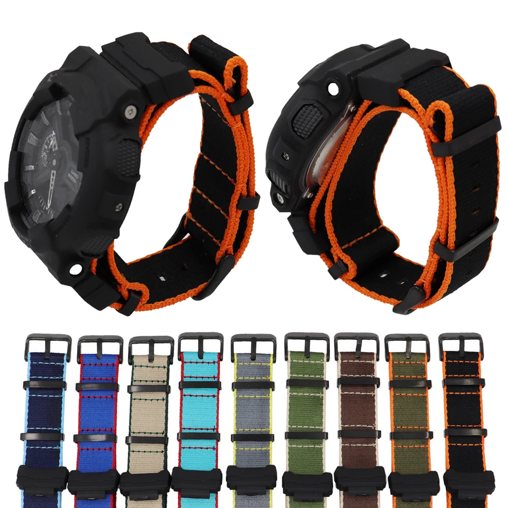 Нейлоновый холщовый ремешок для часов Casio G Shock GA 110/100/120/150/200/400 GD 100/110/120 DW 5600 браслет на запястье|Ремешки для часов| | АлиЭкспресс