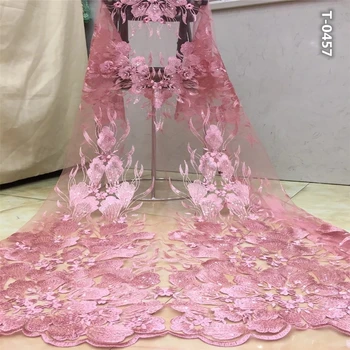 

2020 New French Nigerian sequins net lace,African tulle mesh lace fabric high quality for party wedding dress 5yards/lot