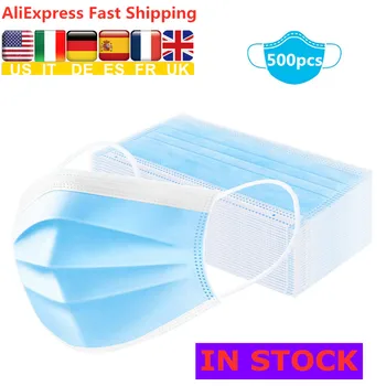 

500PCS Face Mask mondkapjes Disposable Mask for PM2.5 Particle Breathable Mouth Mask Disposable Mask mascarillas