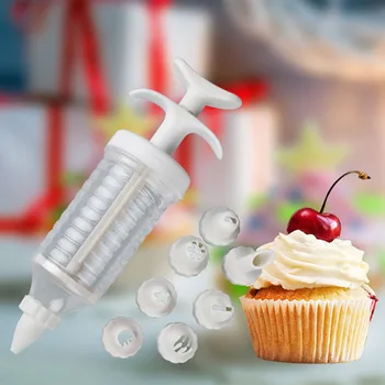 

White Baking Tools DIY Practical Cake Decorating Tools 8-piece Cookies Squeezed Cream Transparent Plastic Decorating Mouth