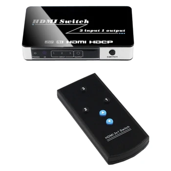 

HDMI Switcher 3 Points 1 4K HD HDMI Splitter with Remote Control with Remote Control Switching Function(EU Plug)