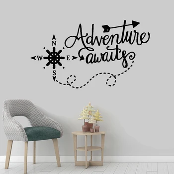 

Adventure Awaits Wall Decals Nautical Compass Nursery Boys Decor Nautical Art Home Decorations Bathroom Kdis Room Sticker