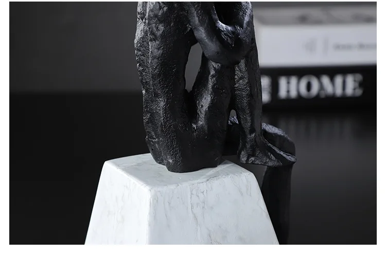 Нордическая статуя Thinker люди сидят на тонах фигуры украшения Современная мода дома гостиная Декоративная скульптура модель черный белый