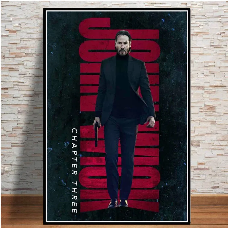 John Wick Chapter 3 Keanu Reeves постеры и принты для фильмов, Картина на холсте, настенные художественные картины, украшение для дома, Декор для дома, Obrazy - Цвет: Purple