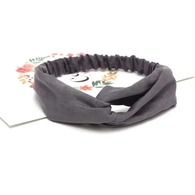 2021 Women Solid Headband Turban Elastic Headwear Head Wrap Women Hair Accessories for Women Striped Hair Bands grey1