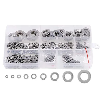 

Flat Washers Set 304 Stainless Steel, Plain Washer Gaskets Assortment Kit,(9 Metric Sizes 550Pcs)