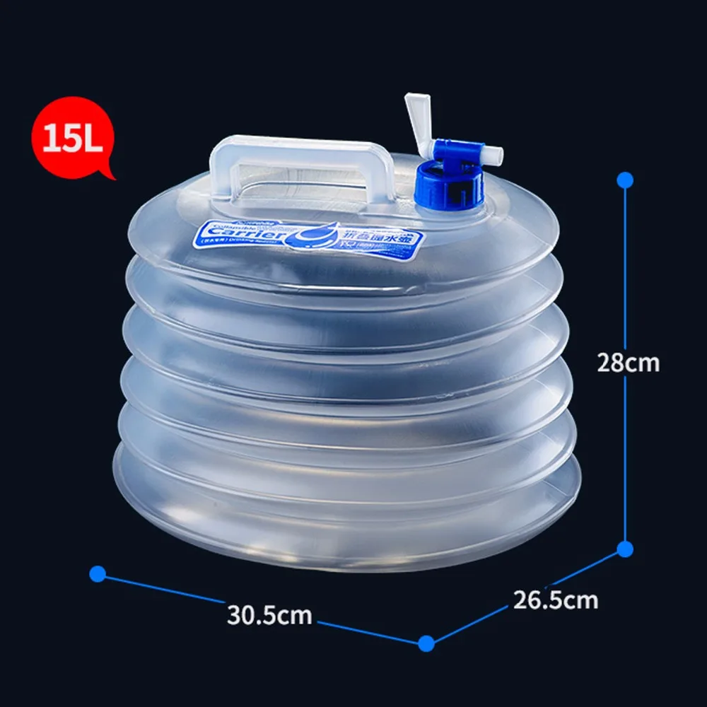 5L 10L 15L Outdoor Collapsible Foldable Water Bags Container Camping Hiking Portable Survival Water Storage Carrier Bag
