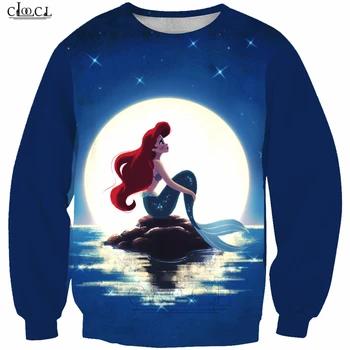 

Autumn Clothing Cartoon Mermaid Princess Men/Women Sweatshirt 3D Print Tracksuit Casual Streetwear Tops T257