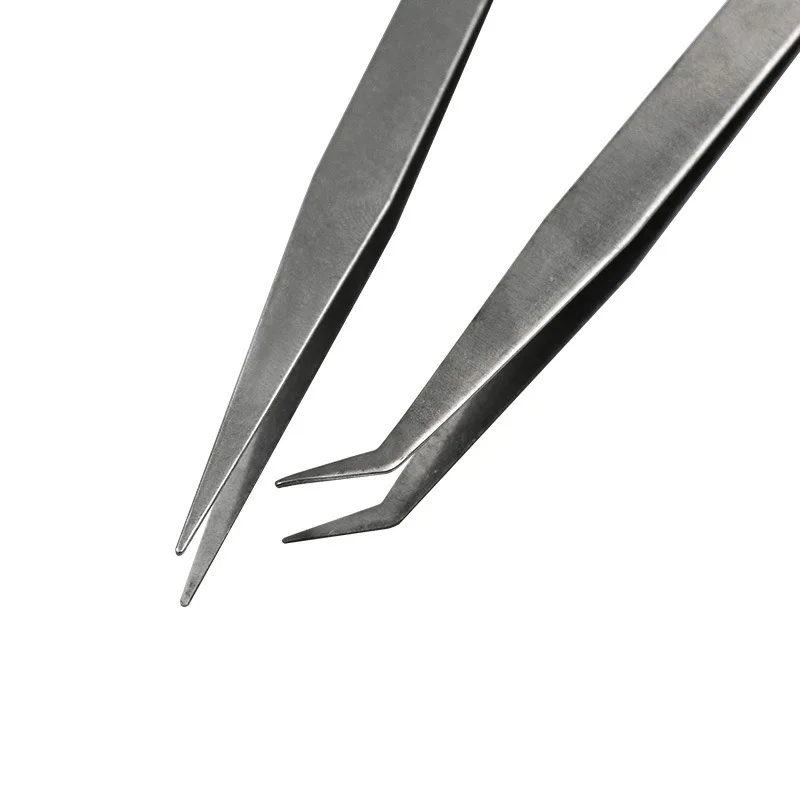 1PCS Stainless Steel Sharp Tweezers Maintenance Tools Industrial Precision Curved Straight Tweezers Phone Computer Repair Tools