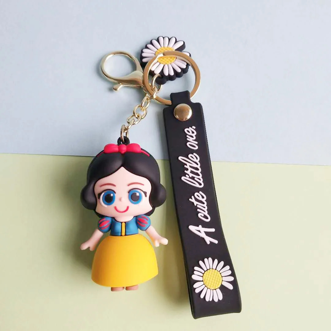 Anime Disney Cartoon Princess Key Chain Lady Ins Web Celebrity Gift Keychain Cute Mermaid Doll Pendant Keyring