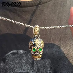 BOAKO 316L ожерелье из нержавеющей стали для мужчин и женщин цепочка унисекс ожерелье Мода готический Девы Мэри кулон череп скелет ожерелье