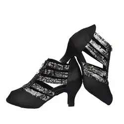Современные танцевальные сандалии женские черные туфли с принтом змеи на мягкой подошве для латинских танцев на высоком каблуке