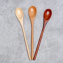 

Japanese Kitchen Long Handle Wooden Spoon Coffee Stirring Rod Tea Dessert Spoon Wooden Tableware Kitchen Supplies