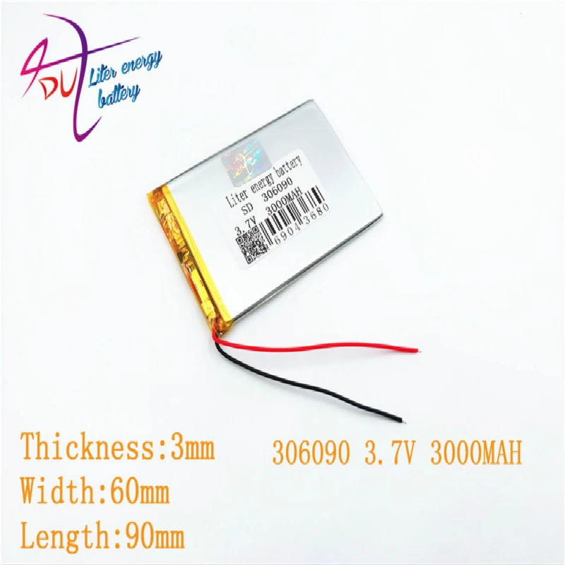 

Liter energy battery lithium polymer batteries 306090 3.7V / containing 3000mAh / 7 inch Tablet PC Universal Battery LI