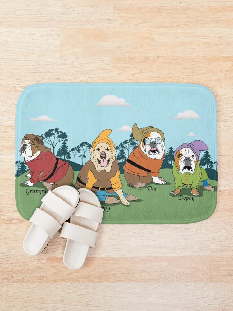Коврик для ванной Bulldog Dwarves Противоскользящий коврик душа Впитывающий туалета