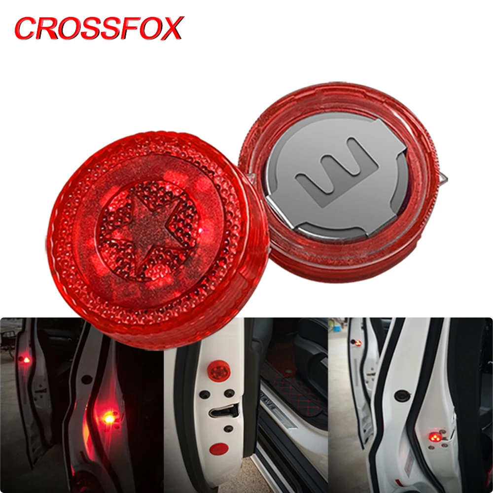 CROSSFOX Автомобильный Дверной предупреждающий свет мигающий светильник для