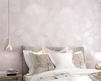 

BEIBEHANG Modern non-woven wallpaper roll Stylish leaf wedding room girl room wallpaper pink blue bedroom 3d wallpaper behang