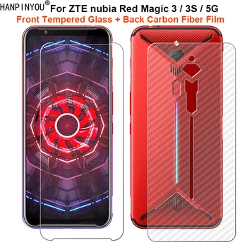 Перейти на Алиэкспресс и купить Для ZTE nubia Red Magic 3 3s 5G 1 комплект = мягкая задняя пленка из углеродного волокна + ультратонкая Защитная пленка для переднего экрана из закаленно...