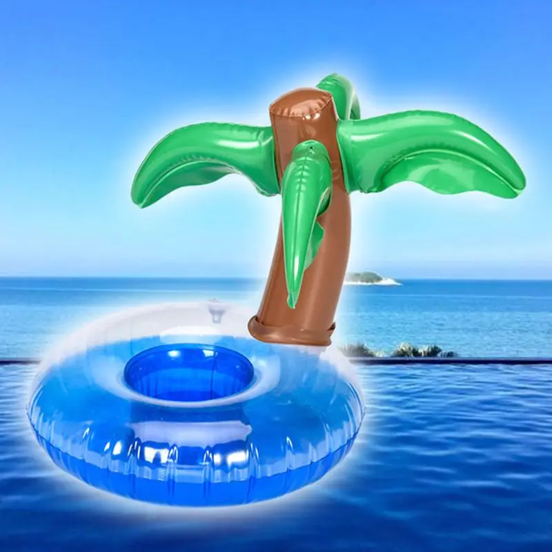 Кокосовое дерево форма подстаканник Плавающий надувной молоко чай сиденье для