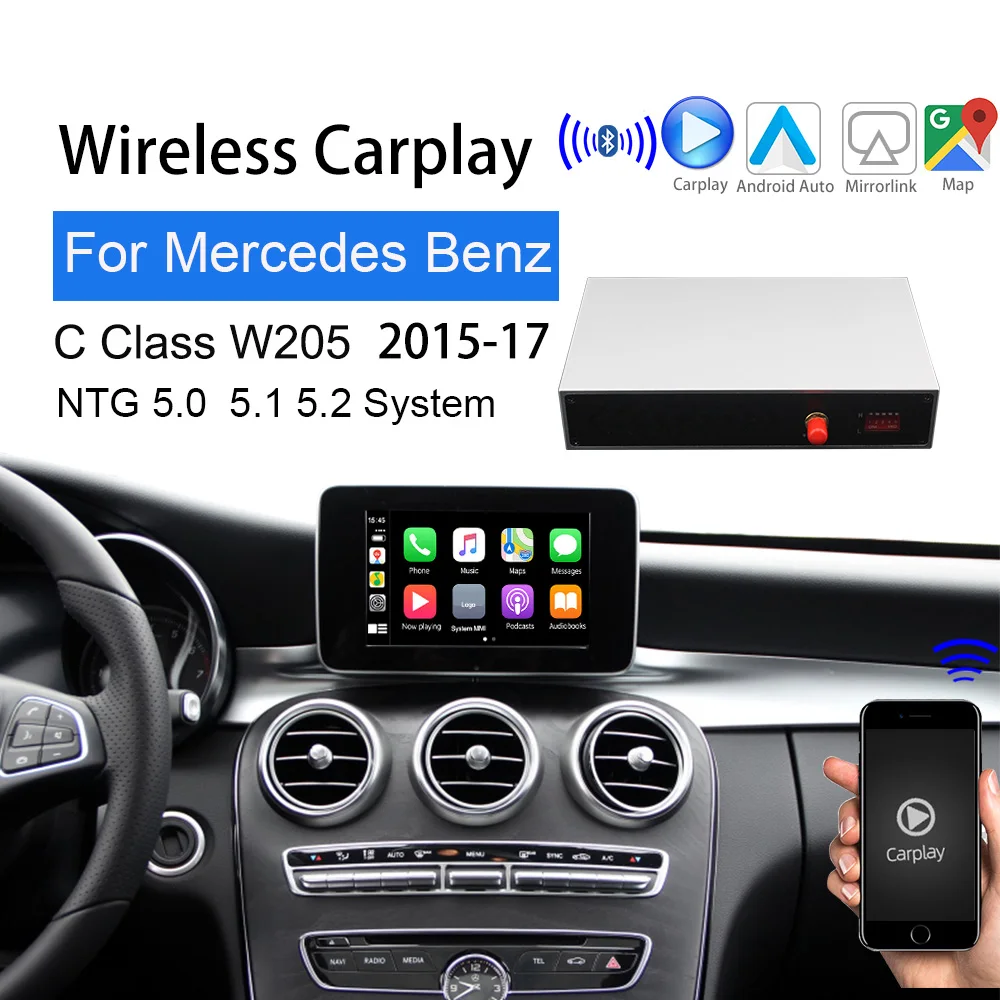 2-1 carplay Mercedes C Class 2015-19 W205 Support Maps navigation usb interface multimedia touch screen Auto Android Smart Reverse
