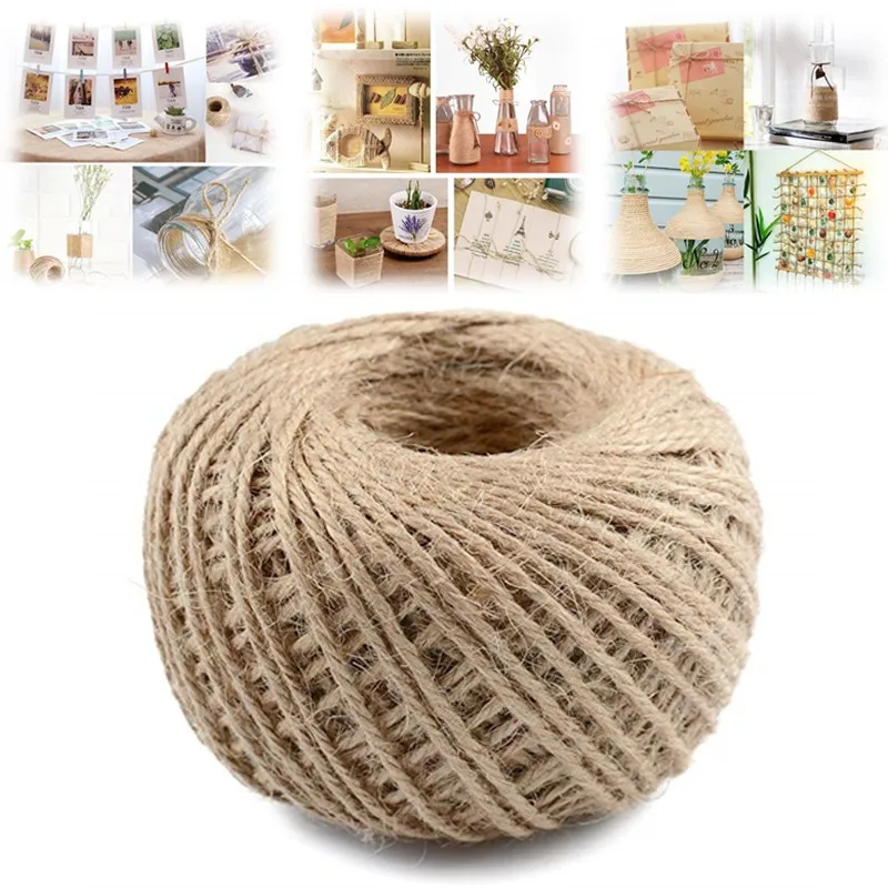 1-14mm Natural Vintage Jute Rope Cord String DIY Basket Cat Pet Scratching Handmade Gift Wrapping Gardening Wedding Decor 2-100M