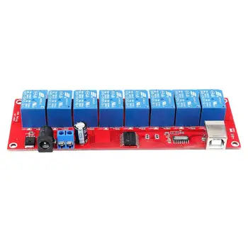 

LEORY 8 Channel 12V HID Driverless USB Relay USB Control Switch Computer Control Switch PC Intelligent Control Relay Module