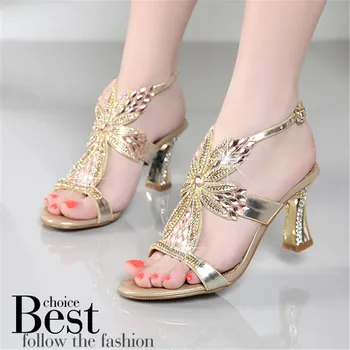 

Sandals Women High Heel Shoes Sandalia Feminina Sexy Fashion Sandals Crystal Set Women Shoes