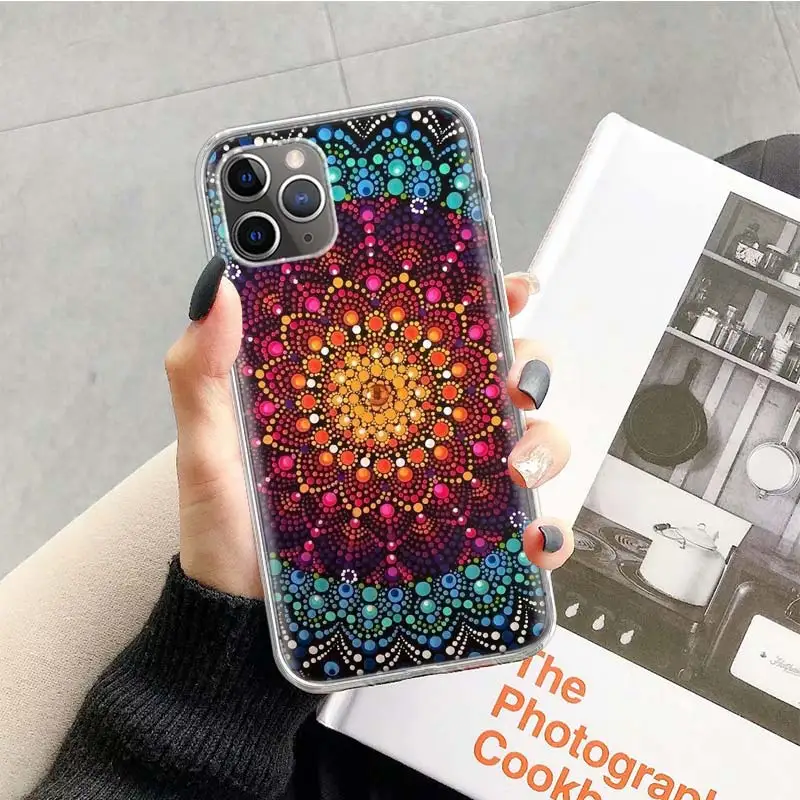 Чехол Мандала чакра Йога для Apple iphone 11 Pro XS Max XR X 7 8 6 6S Plus 5 5S SE 10 десять подарок силиконовый чехол для телефона