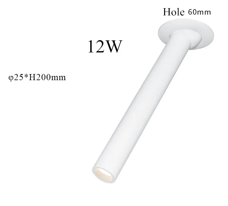 明装嵌入式LED射灯简约创意北欧客厅玄关服装店吸顶式长筒射灯-tmall_23