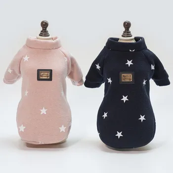 

10PC/Lot Stars Pet Dog Clothes 100%Cotton Puppy Hoodies Sweaters Small Dog Velvet Coat Pet Apparel