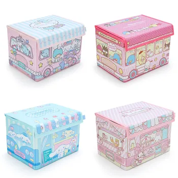 

Little Twin Stars Cinnamoroll My Melody Kuromi Foldable Organizer Grocery Storage Box Cute Cartoon Makeup Cosmetic Beauty Case