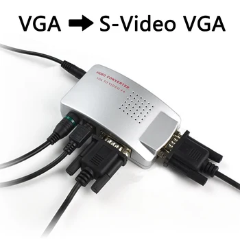 

VGA to AV RCA Composite Video Converter Support NTSC PAL Box Conversion VGA to Video Adapter Computer for Laptop PC