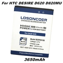 LOSONCOER 3650mAh BOPE6100 аккумулятор для htc Desire 620 аккумулятор D820 820 mini D620 D820MU D820MT D620U 620H 620G Dual Sim