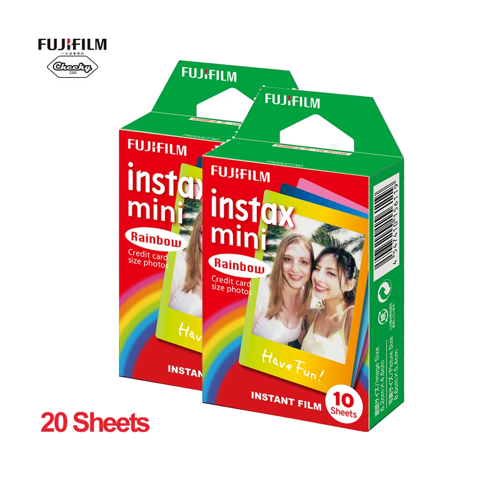 20 Sheets 10-100 листов Подлинная Fujifilm Instax Mini 8 пленка Радуга Fuji мгновенная пленка для Fujifilm Instax mini 7s 9 25 50s 90 пленка для камеры - Цвет: 20 Sheets