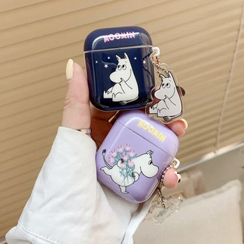 

Finland Cartoons Cute Glossy Elves Moomin Wireless Bluetooth Earphone Case For AirPods 2 Pro Soft Silicon Headset Pendant cover