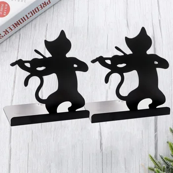 

2Pcs Book Stand Convenient Durable Cat Pattern Book Supports for Office Book